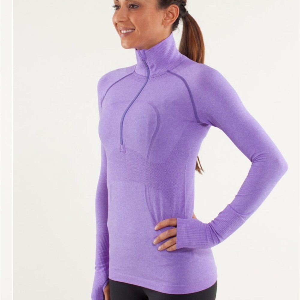 Lululemon Run Swiftly Tec 1/2 zip power purple size 8 -like new